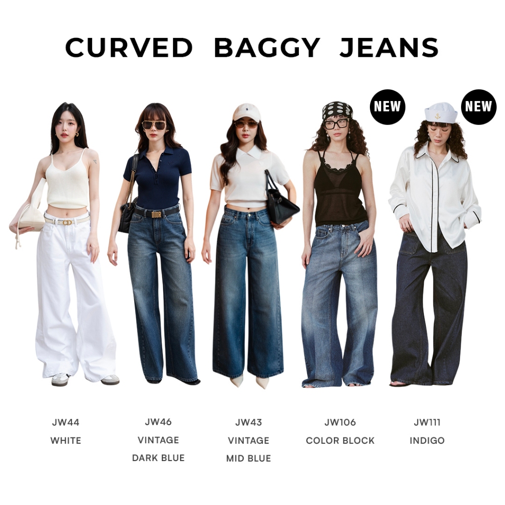 Wara curved BAGGY jeans - 10 colors
