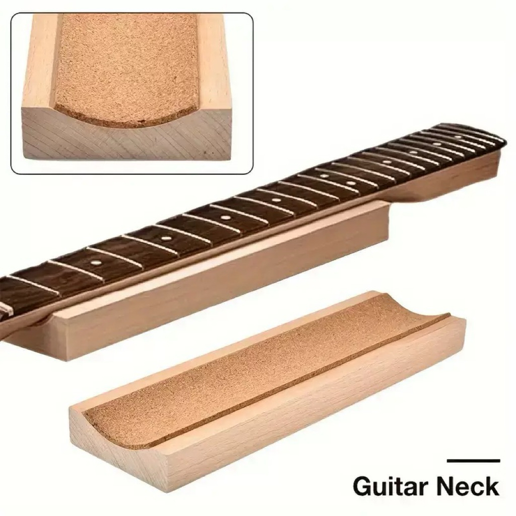 Neck Support Caul ซึ่งเป็นอุปกรณ์สำหรับรองคอกีตาร์ขณะซ่อมแซม Setupเพิ่มความปลอดภัยมากขึ้น