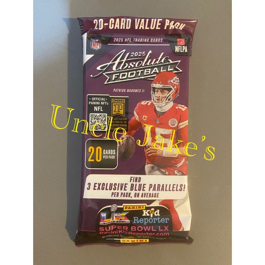 2025 Panini Absolute NFL Football Fat/ Value Pack (20 cards)