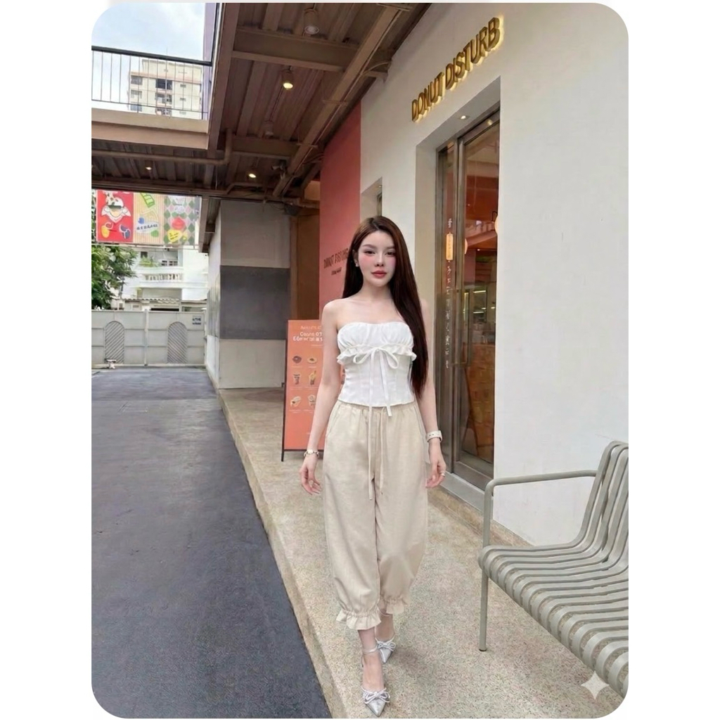 รหัส9379กางเกงจินนี่กางเกงบอลลูนงานป้ายkeltis รูปที่ 7