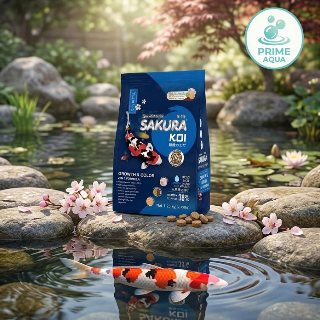 ซากุระโค่ย 1.25 kg. อาหารปลาคาร์ฟ SAKURA KOI สูตรเร่งโตเร่งสี โปรตีน38% สำหรับปลาคาร์ฟทุกสายพันธุ์