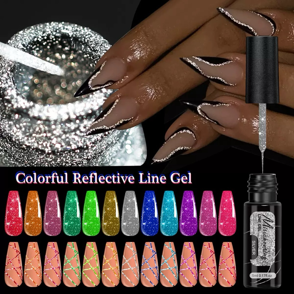 Liner glitter gel สีแฟลชกริตเตอร์ สีเจลตัดเส้น Misscheering