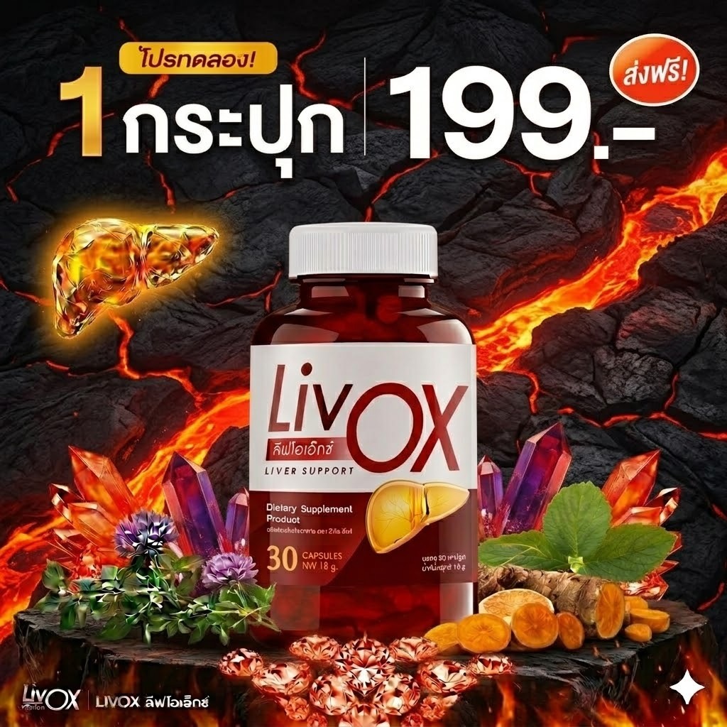 Liv OX ลีฟโอเอ็กซ์ อาหารเสริมลีฟโอเอ็กซ์ วิตามินบำรุงตับ