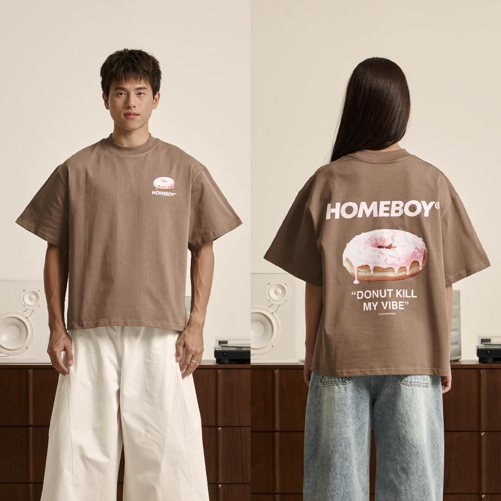 HOMEBOY เสื้อBOXY  HB.SWEETY.DONUT.BOXY   คอตตอน100% ใส่ได้ทุกวัน
