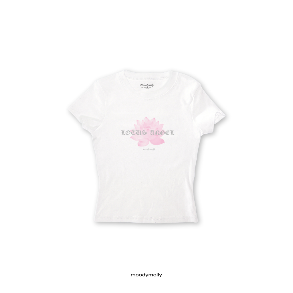 moodymolly babytee slimfit สีขาว offwhite รุ่น lotus angel