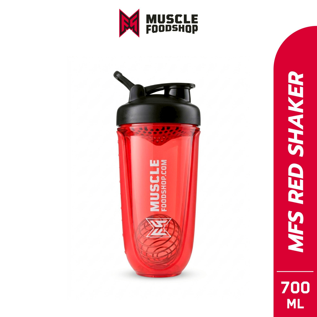 Musclefoodshop Shaker แก้ว Shaker สีแดงขนาด 700 มิลลิลิตร แก้วชงเวย์