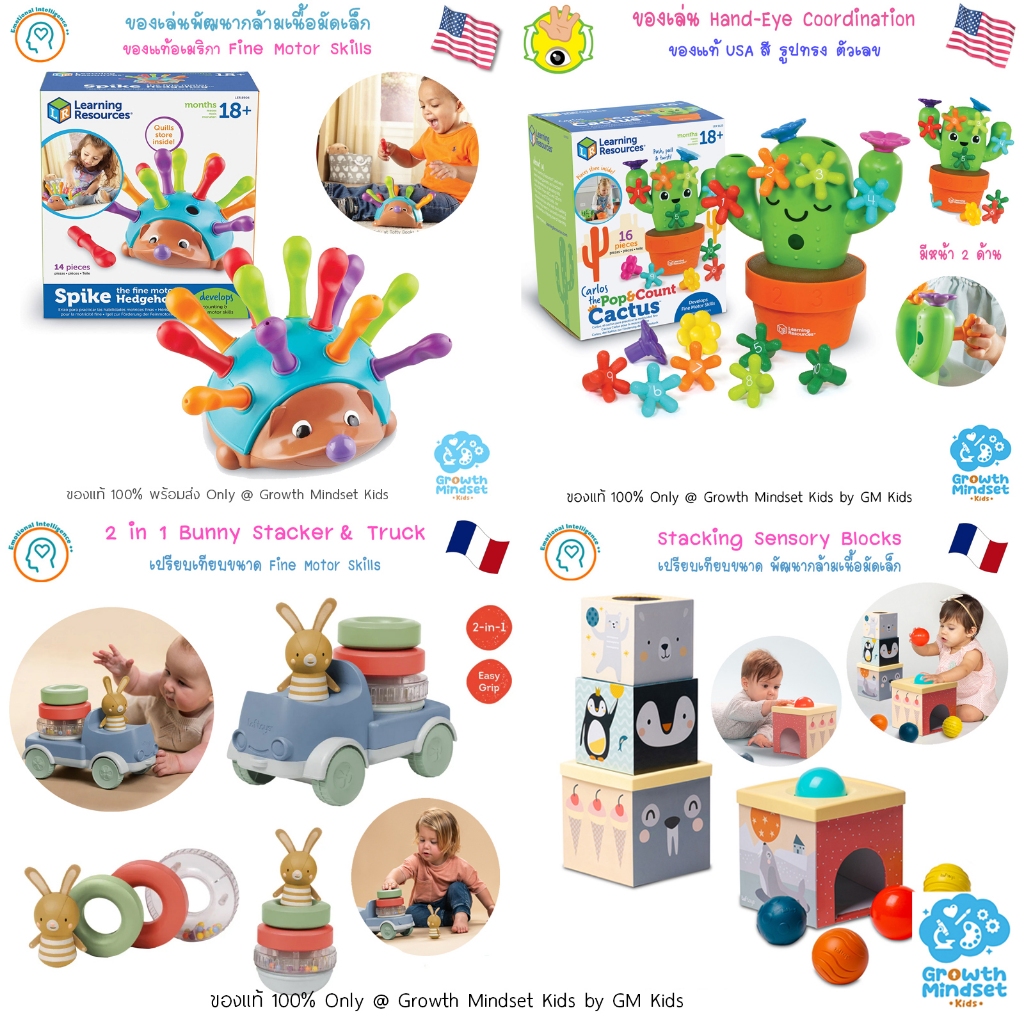 (ของแท้ USA 1.5 - 4 ขวบ) ของเล่นพัฒนากล้ามเนื้อมือ Fine Motor Hedgehog Learning sm0038 รวม GM Kids