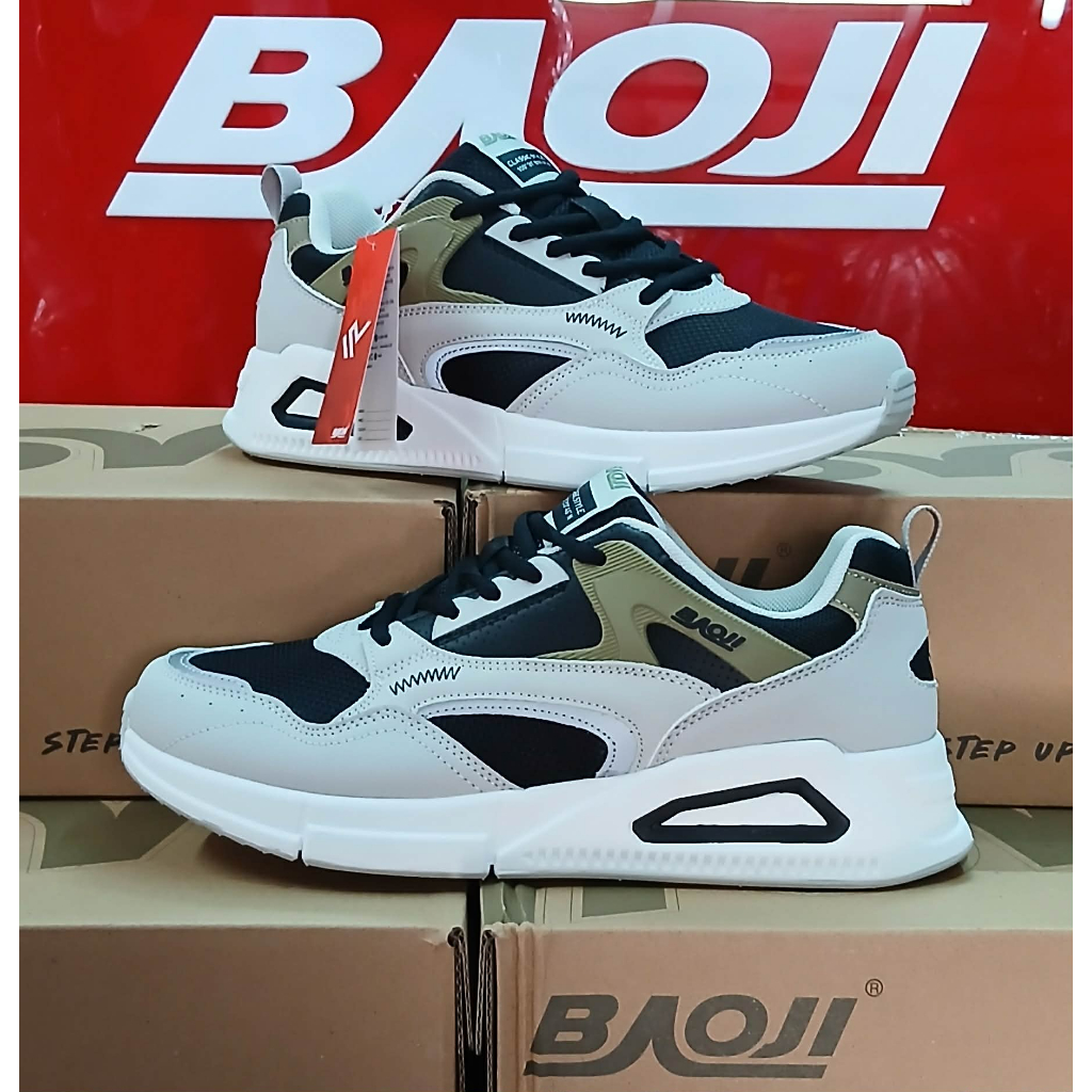รองเท้าผู้ชาย ผ้าใบบาโอจิ รุ่น BJW 915 สีดำกากี   นุ่มเบาสบายเท้าสุดๆใส่ทำงานได้