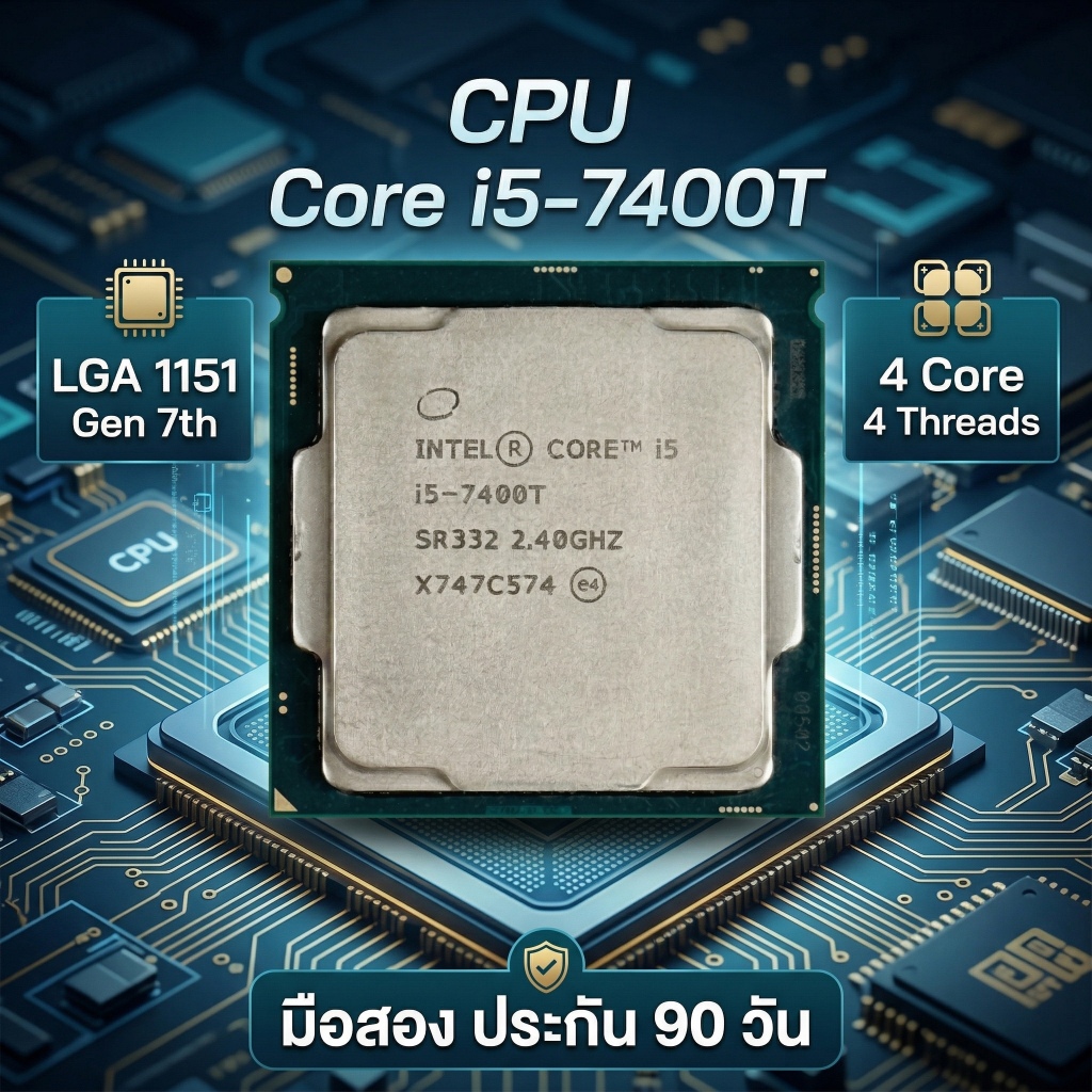 [มือสอง] CPU Intel Core i5-7400T (Gen 7) 2.40GHz 4C/4T LGA 1151 ประหยัดไฟ 35W ประกัน 90 วัน