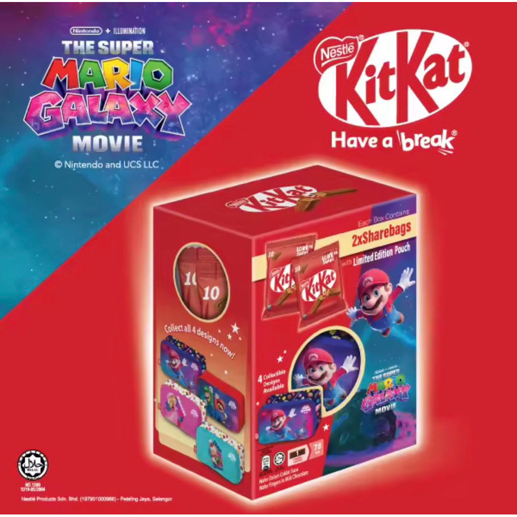Kitkat x Mario คิทแคท x มาริโอ้ ฟรีกระเป๋า 1 ใบ Mario Galaxy Movie