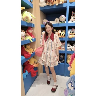 Longdopaws : Bubble set ชุดเซ็ตเสื้อเชิ้ต+กระโปรงอัดพลีทซับในเป็นกางเกงอัดพลีท