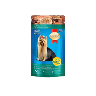 SmartHeart สมาร์ทฮาร์ท อาหารเปียกสุนัข แบบซอง 120g (1โหล 12 ซอง)