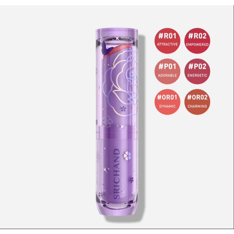 Srichand Rise & Shine Plumping Lipstick ศรีจันทร์ ไรซ์ แอนด์ ไชน์ พลัมปิ้ง ลิปสติกเนื้อครีม บางเบา 3 กรัม มีกล่อง EXP.27