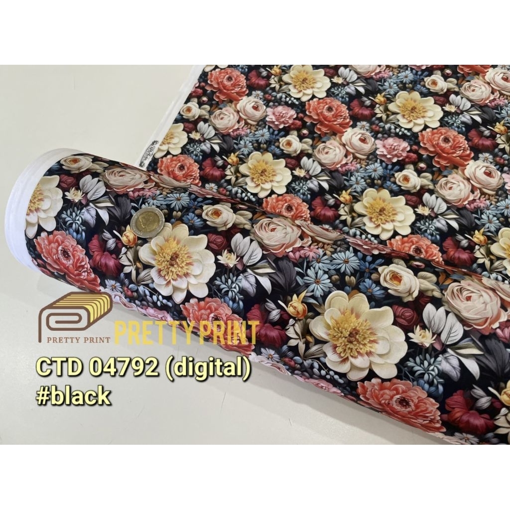 คอตต้อน100%พิมพ์ลาย 44"/45"CTD 04792 (ขายเป็นหลา)