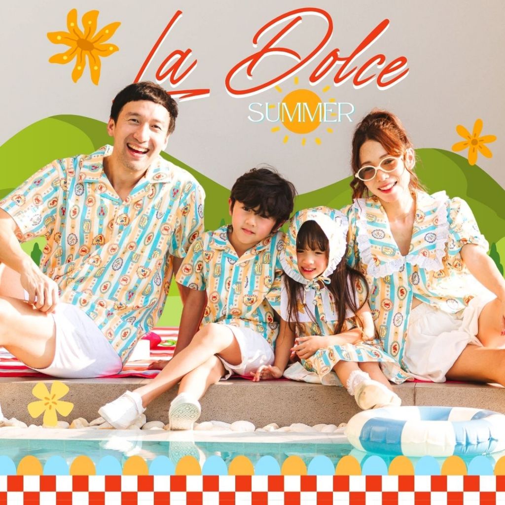 e'clat ชุดครอบครัว เสื้อครอบครัว แยกชิ้น พ่อ แม่ ลูกสาว ลูกชาย ชุดสงกรานต์ ชุดไปเที่ยว ผ้า100%cotton
