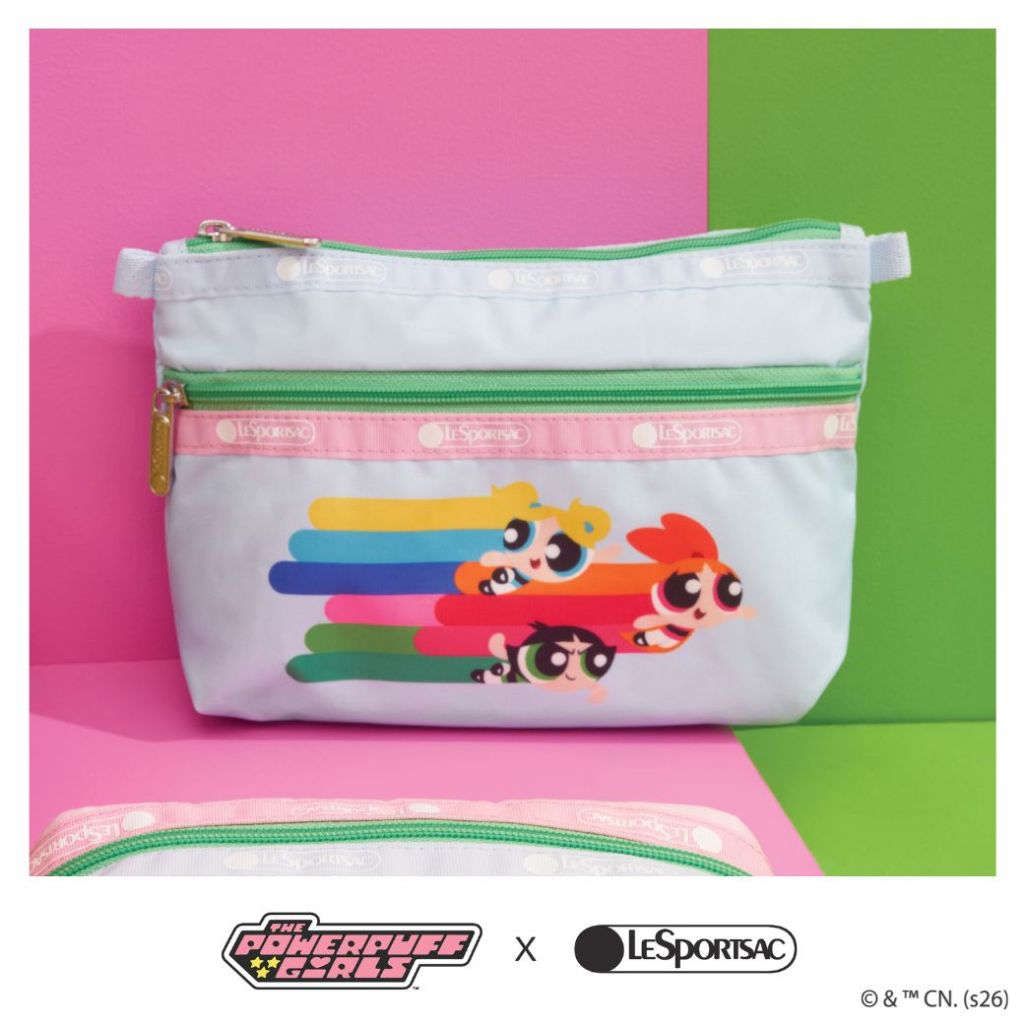 Lesportsac (ไม่มีสาย) Cosmetic Clutch Bag  กระเป๋าเครื่องสำอาง Style 7105 Lesportsac x Powerpuff girls