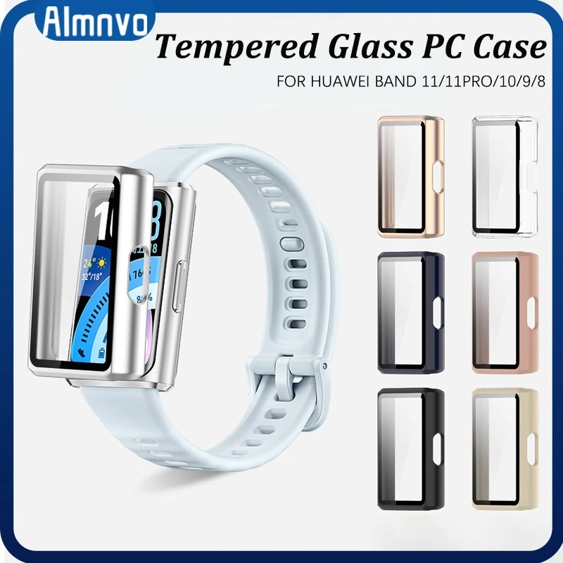 ที่อยู่อาศัยกระจกนิรภัย for Huawei Band 11 11 Pro ฝาครอบป้องกันหน้าจอ for Huawei Band 10 9 8 NFC