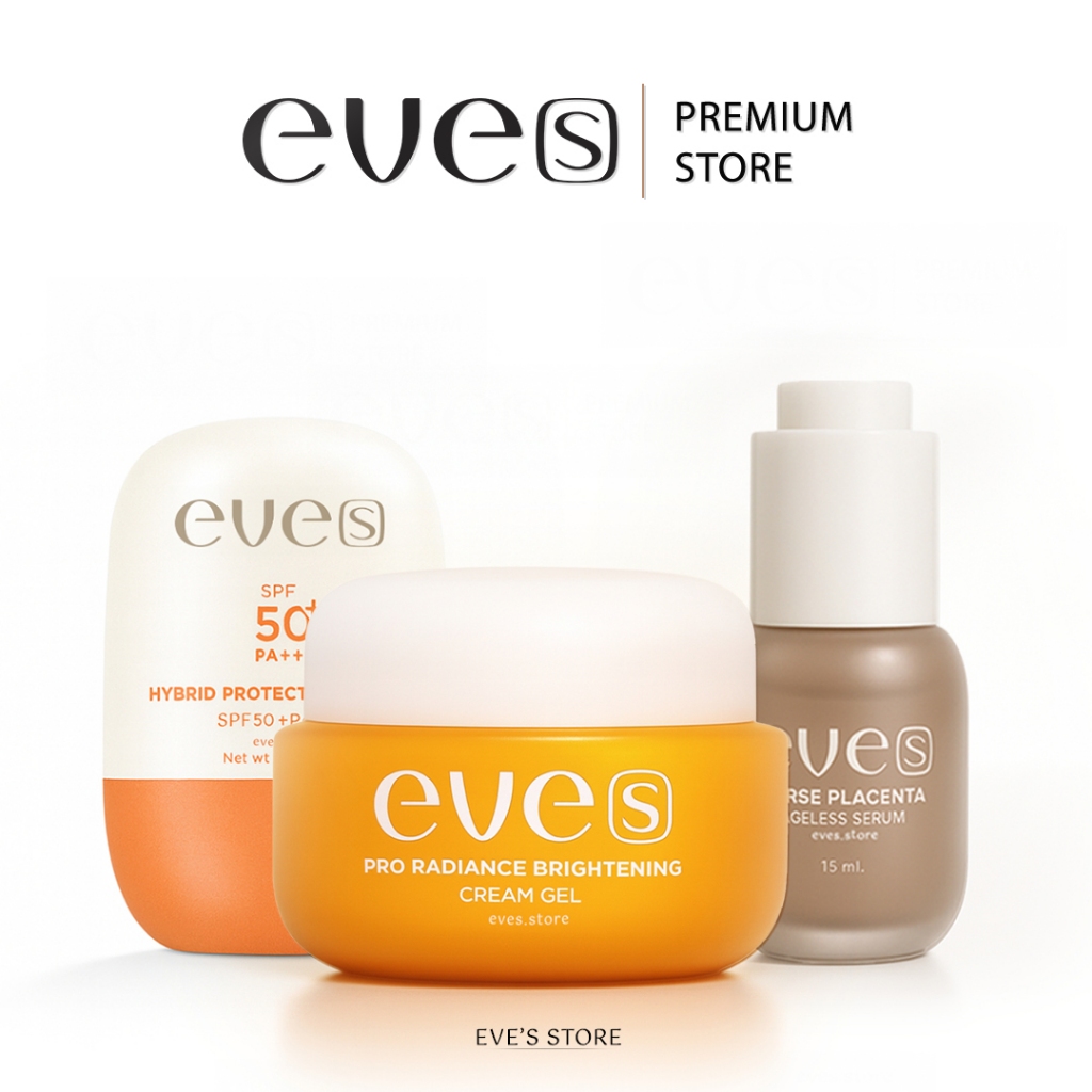 [ส่งด่วน] EVES อีฟส์ หน้าใส ไม่กลัวแดด อีฟส์ ครีมเจล เซรั่มรกม้า กันแดด ซันเจล บำรุงผิวหน้าขาวใส ลดรอยสิว ฝ้ากระ จุดด่าง