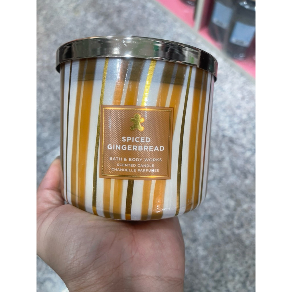 Bath & Body Works 3-Wick Candle Spiced Gingerbread เทียนหอม 3 ไส้ 411g.
