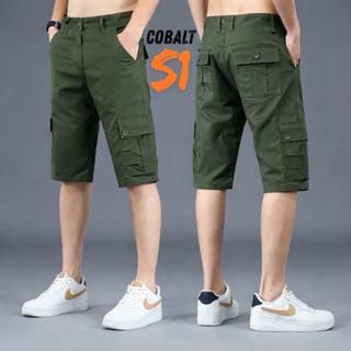 COBALT S1 กางเกงคาร์โก้ ขาสั้น 6 กระเป๋า ผ้าคอตตอน ผ้าหนา เอว 28-40 นิ้ว