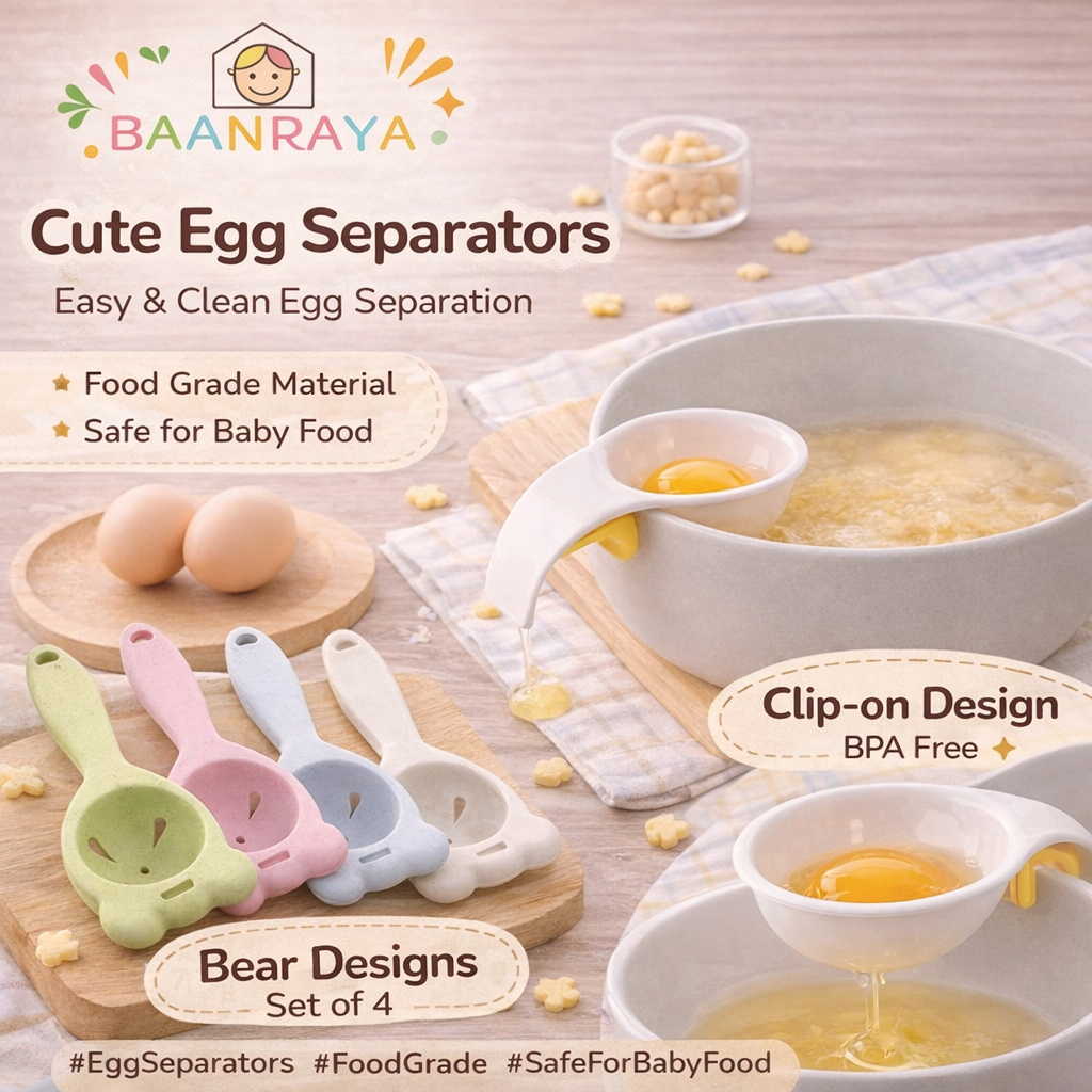 🥚 ที่แยกไข่แดงไข่ขาว อุปกรณ์แยกไข่ ใช้งานง่าย พลาสติก Food Grade สำหรับทำอาหารเด็ก เบเกอรี่ Baan Raya