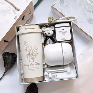 Birthday Giftสไตล์ไทยขายดี 60+,ของขวัญบริษัท ส่งให้เพื่อนส่งแฟนให้เพื่อนสนิท กล่องของขวัญสีขาวละเอียดอ่อน, ถ้วยกาแฟทุกวั