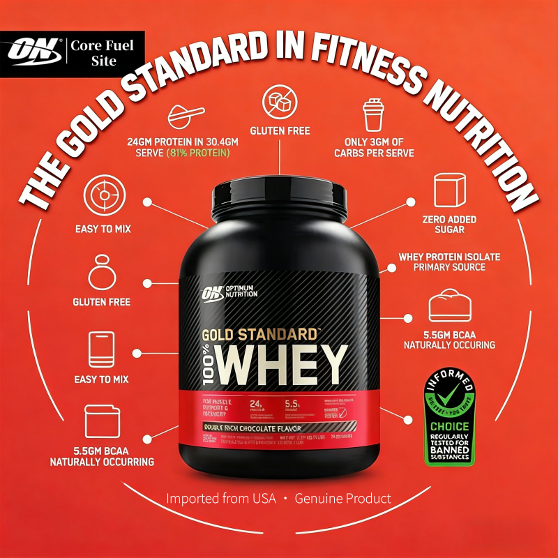 ON Optimum Nutrition Gold Standard 100% Whey Protein 5LBS,ดับเบิ้ลช็อกโกแลตมีรสชาติเข้มข้นขึ้น