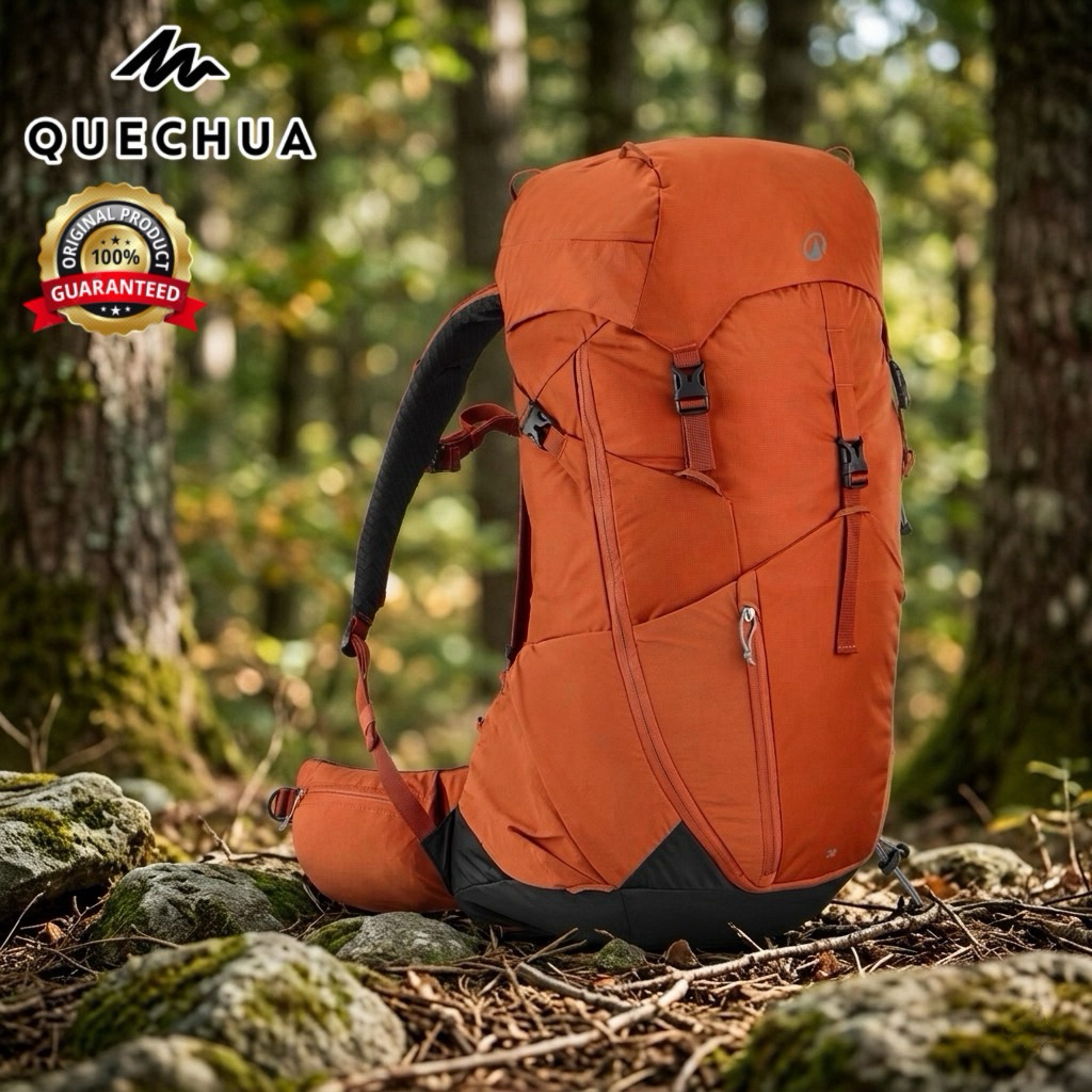 กระเป๋าเป้สะพายหลังขนาด 38 ลิตร รุ่น MH500 (สีส้มอิฐ) QUECHUA