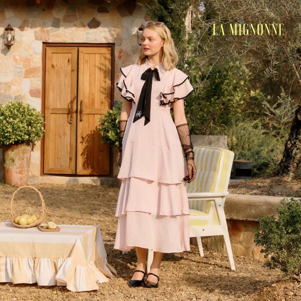 La Mignonne (XS-4XL) Aaliyah Blythe Dress งาน maxi dress ใส่ทำงาน ใส่เที่ยว ดีเทลล์ทำเลเยอร์ด้านบนชั้นๆแบบน่ารักมากก