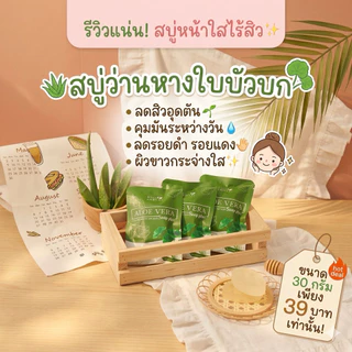 สบู่ว่านหางใบบัวบก ลดสิว หน้าใส ขนาด 30 กรัม