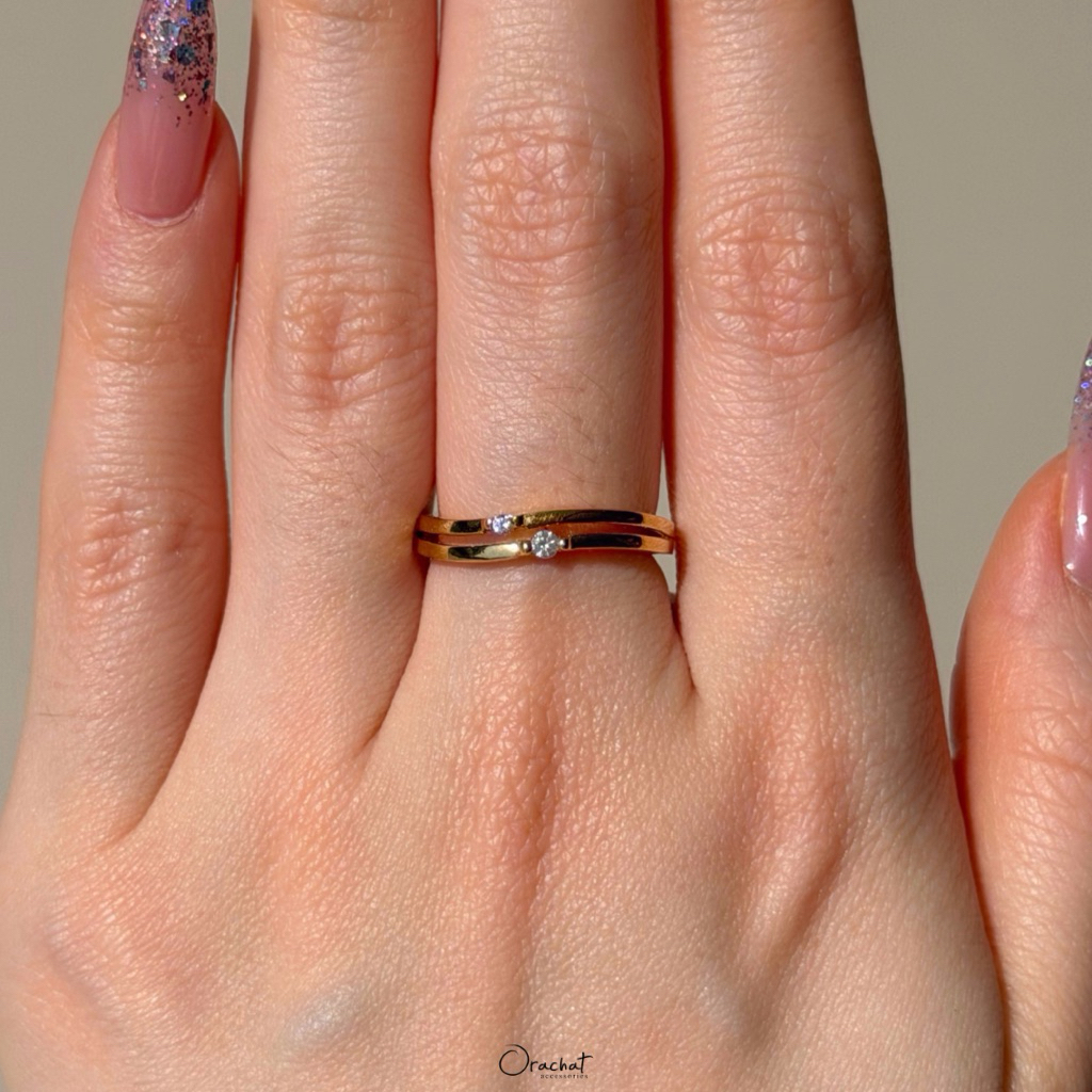Orachat | Liv 100 H&A ring. (แหวนตัวเรือนเงินแท้ 92.5 / หากใส่ไม่พอดีเปลี่ยนขนาดฟรี 1 ครั้ง)