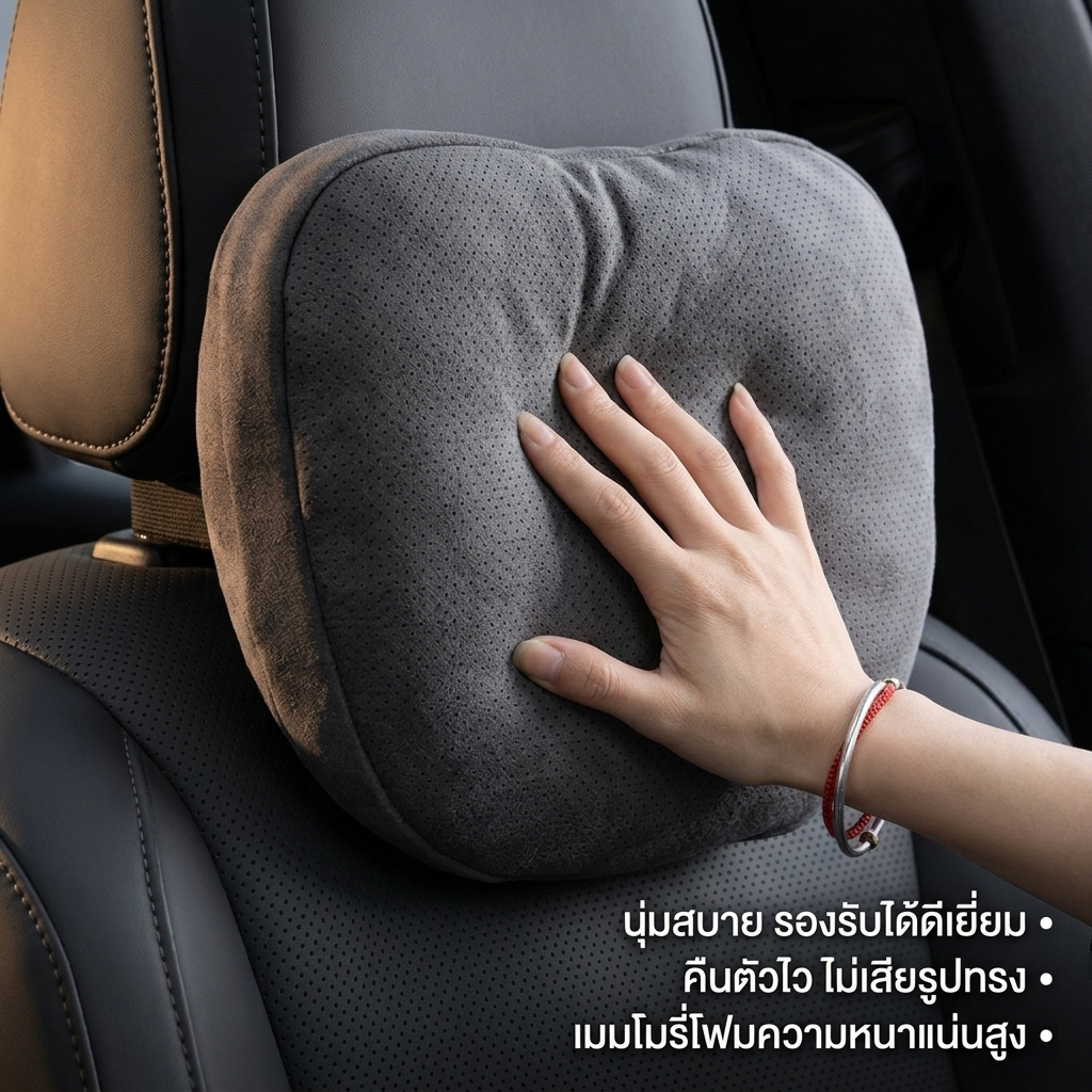 【จัดส่งจากประเทศไทย】【COD】car headrest หมอนรองคอ หมอนรองคอระบายอากาศสบาย หมอนผ้ากลับในรถยนต์ หมอนในรถยนต์