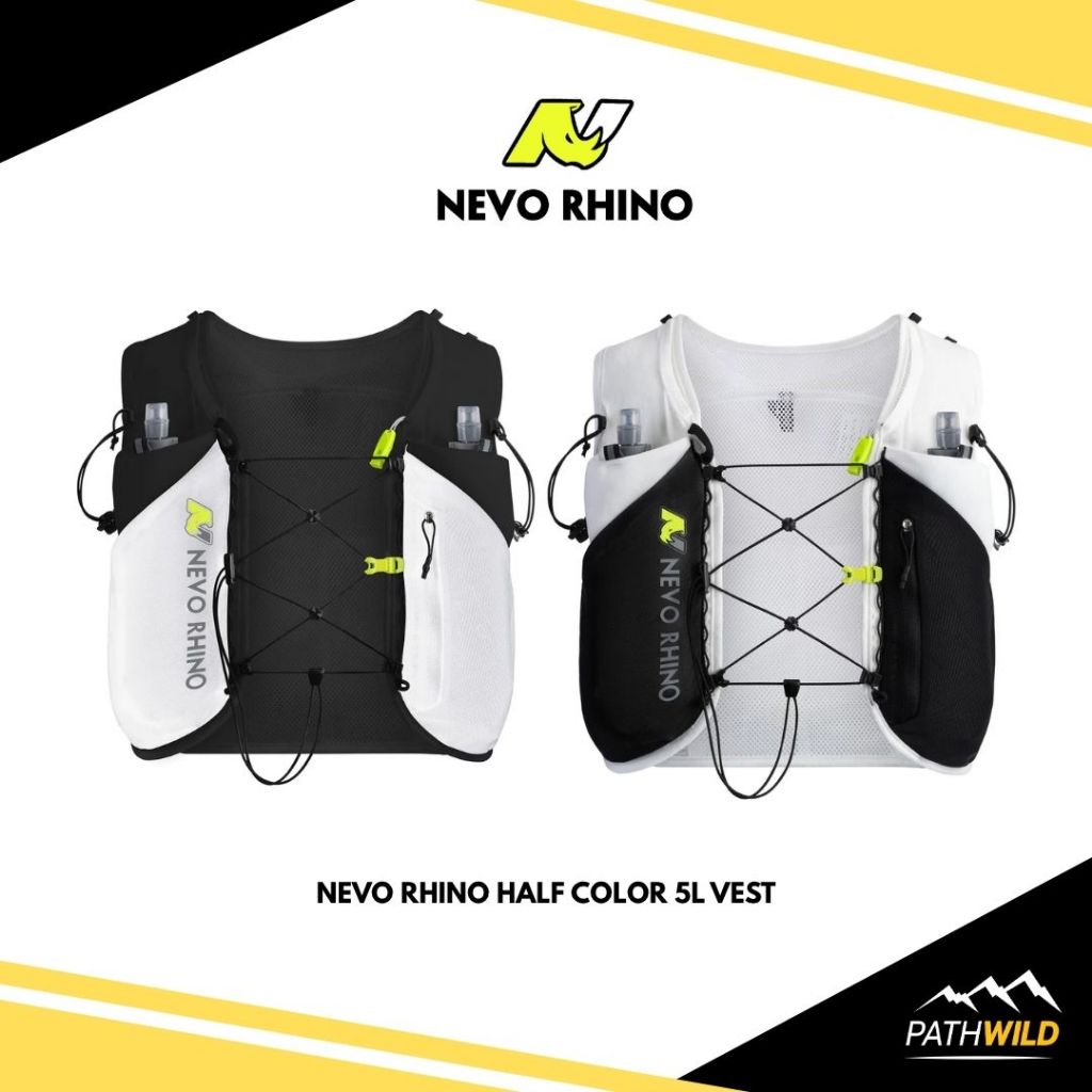 NEVO RHINO HALF COLOR 5L VEST เป้น้ำ ขนาด 5ลิตร มาพร้อมขวดนิ่ม 500 ml. มีช่องเก็บของหลายช่อง