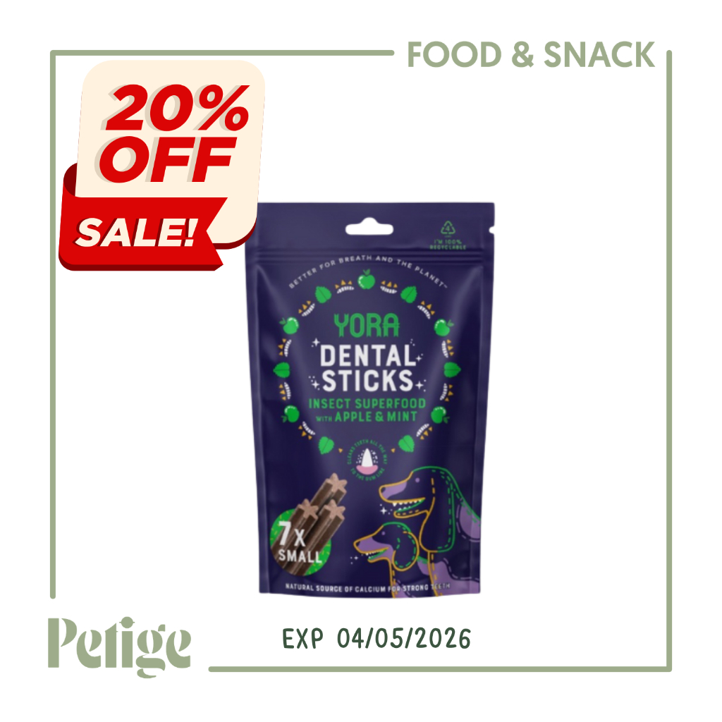 Promotion SALE20%💥 YORA Insect Dental Sticks Small ขนมขัดฟันสุนัขจากโปรตีนแมลง
