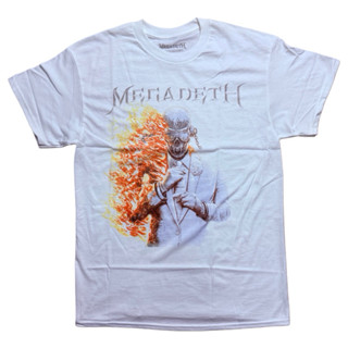 เสื้อวง MEGADETH : FLAME VIC (WHITE) T-SHIRT ลิขสิทธิ์แท้ US…