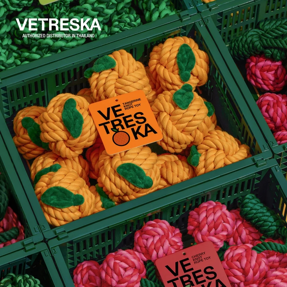 VETRESKA ของเล่นสุนัข สัตว์เลี้ยง Tangerine Knot Rope Toy พร้อมส่ง [VPTANG0008]