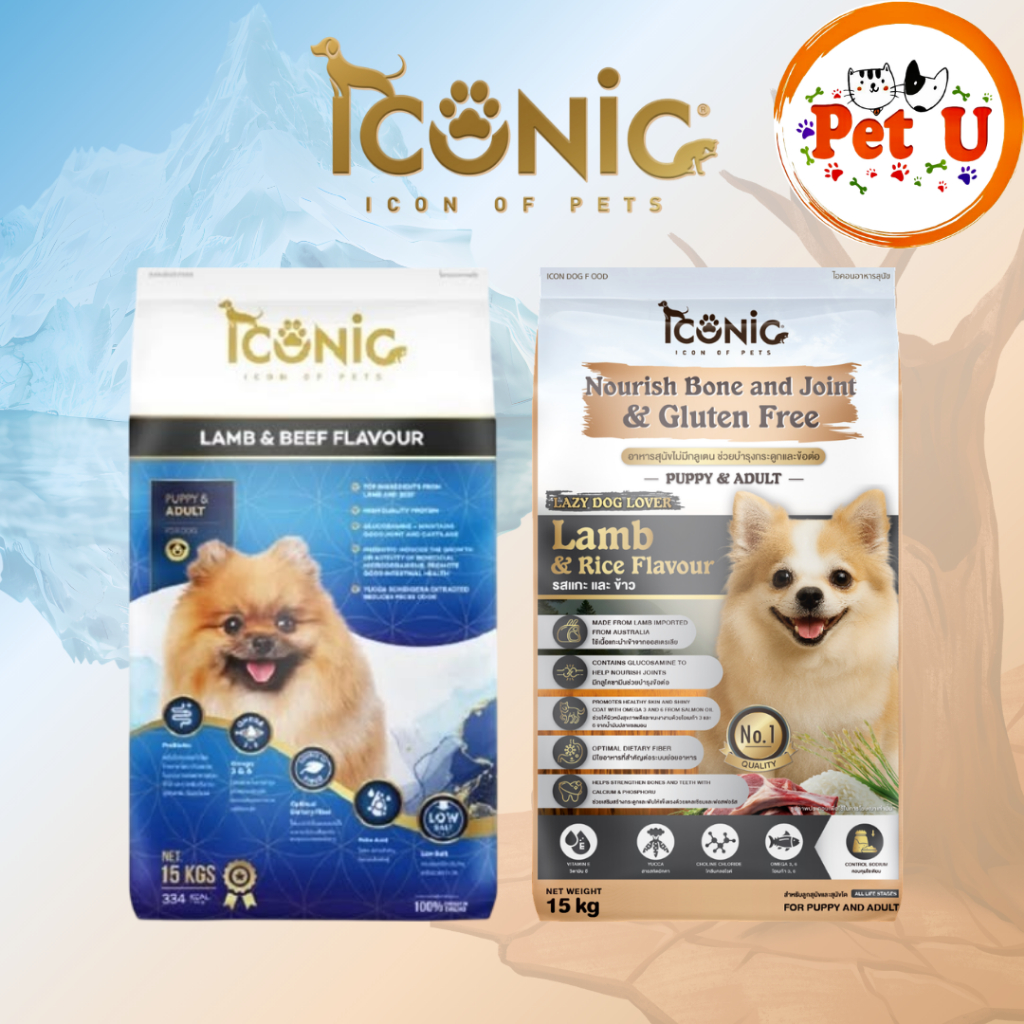 ICONIC อาหารสุนัข รวม  2 สูตร 15 kg เกรดพรีเมียม