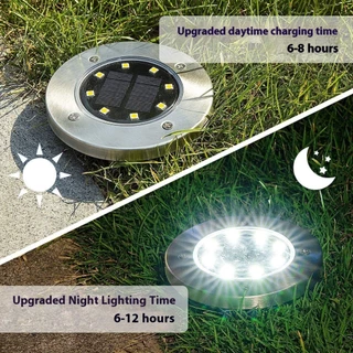 ไฟปักสนาม ไฟฝังพื้น LED แสงวอมเหลืองสว่าง360 องศา โคมไฟตกแต่งสนามหญ้า โคมไฟตกแต่งสนามหญ้า ฝังพื้นโซล่าเซลล์