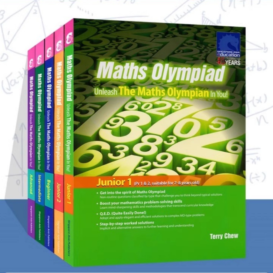 Maths Olympiad (Junior 1-5)Terry Chew |สมุดฝึกหัดคณิตศาสตร์โอลิมปิกสิงคโปร์  ฝึกทักษะคณิตศาสตร์ประถม