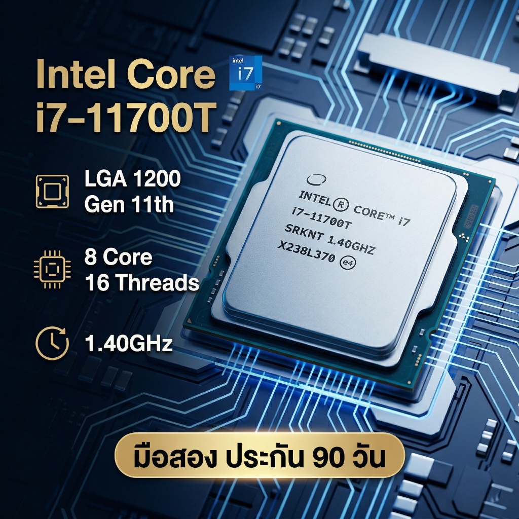 CPU Intel Core i7-11700T Gen 11 (8C/16T) LGA 1200 มือสอง สภาพนางฟ้า กินไฟต่ำ 35W ประกัน 90 วัน