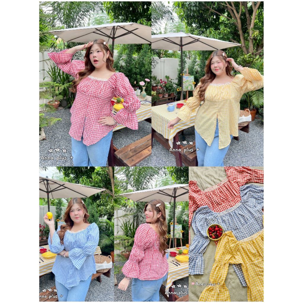 เสื้อแขนยาว ผ้าสก๊อตน่ารักมาก ผ้าทอนำเข้าคะทรงสวยเข้ารูป  แพทเทริ้นสวย มีสม๊อคทรงยาวปิดสะโพก  รอบอก 38-52 นิ้ว