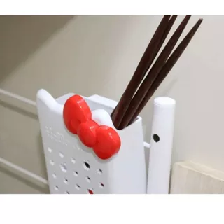 ทีจัดระเบียบครัว ที่เก็บช้อน ที่เก็บฟองน้ำ พร้อมตัวดูด Hello kitty Suction cup kitchen pocket