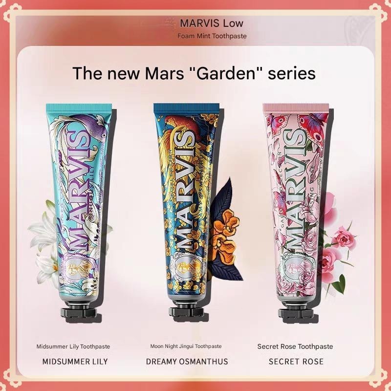 Marvis ยาสีฟันสูตรกุหลาบ 75ml นำเข้าอิตาลี กลิ่นหอมหวาน ลมหายใจสดชื่น ฟันขาวสะอาด ยาสีฟันพรีเมียม ขอ
