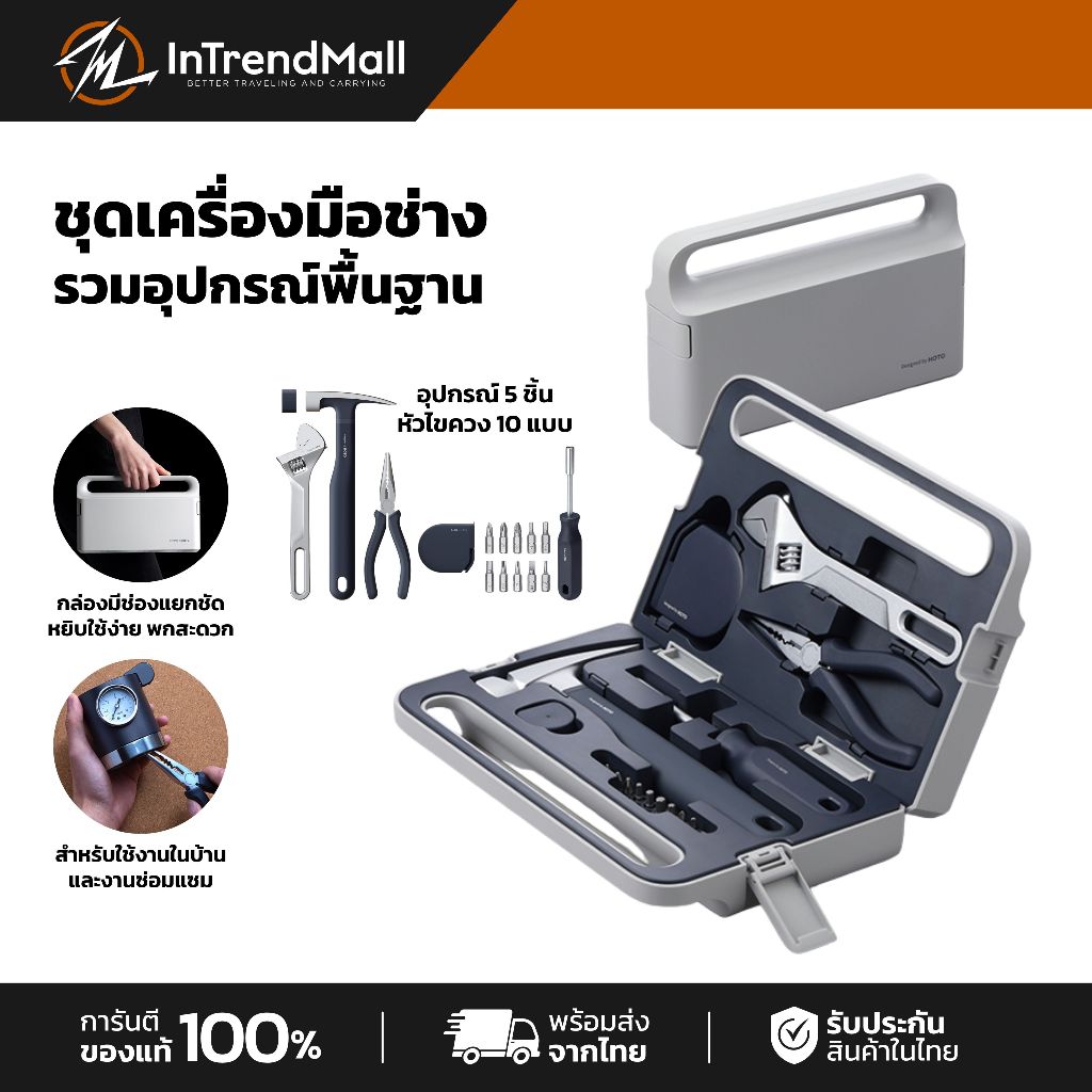 HOTO Manual Tool Set ชุดเครื่องมือช่างสำหรับใช้งานในบ้าน/ชุดเครื่องมือ DIY รวมอุปกรณ์พื้นฐาน – โปรปัง