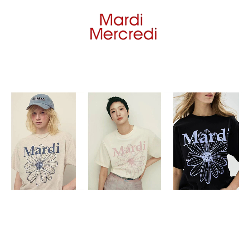 เสื้อยืดพิมพ์ลายดอกไม้ Mardi Mercedi [ของแท้ 100%] - มีหลายสีให้เลือก