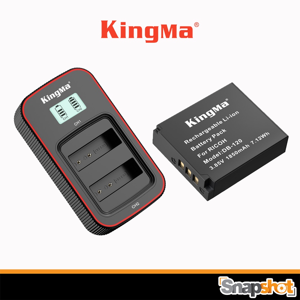 Kingma Ricoh DB-120 แบตกล้อง/ แท่นชาร์จ BJ-12 สำหรับ Ricoh GRIV [รับประกัน 15 เดือน]