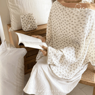 Cali ผ้าคลุมให้นม ไร้กระดุม ผ้ามัสลินทอ สไตล์เกาหลี *ป้าย Ca…