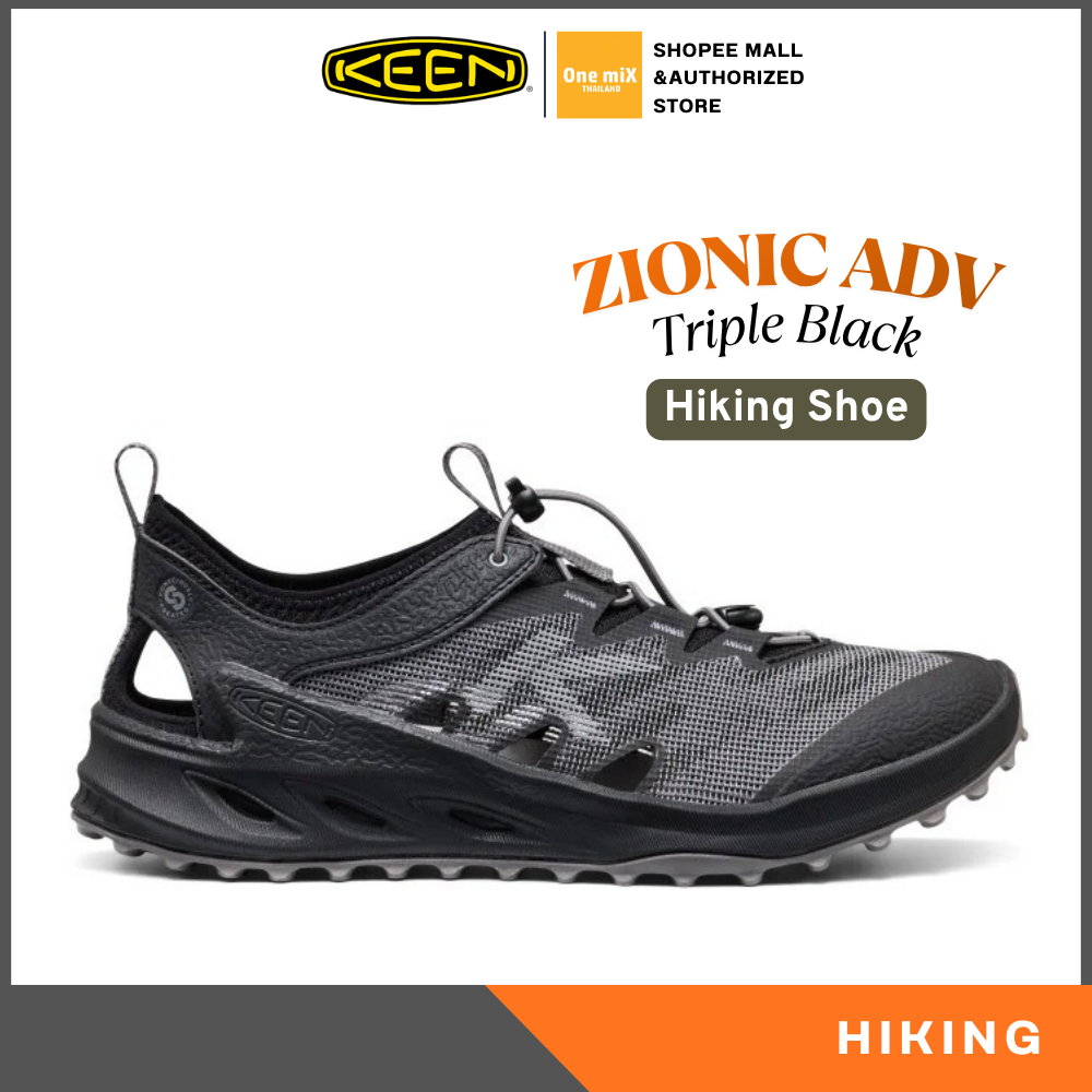 KEEN Men's Zionic ADV Open-Air Hiking Shoe (Triple Black) รองเท้าเดินป่า คีนแท้ ชาย