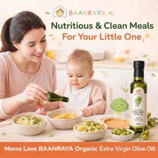 น้ำมันมะกอกธรรมชาติ Extra Virgin Olive Oil Organic Cold Pressed 250ml ไม่ผ่านการกลั่น สำหรับอาหารเด็ก Baan Raya