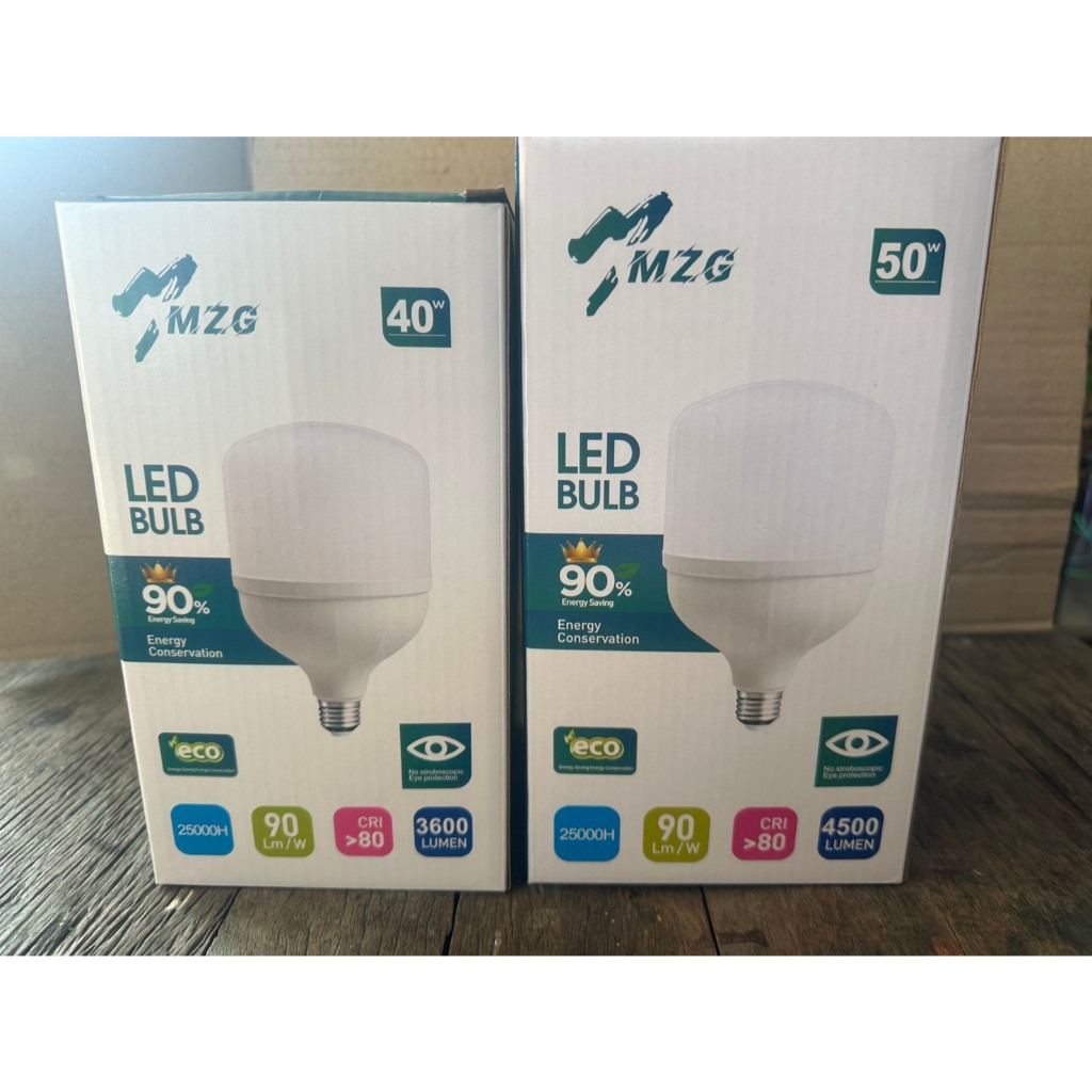 MZG หลอดไฟ LED BULB ทรงกระบอก แสงขาว ขั้วE27 (40วัตต์,50วัตต์)